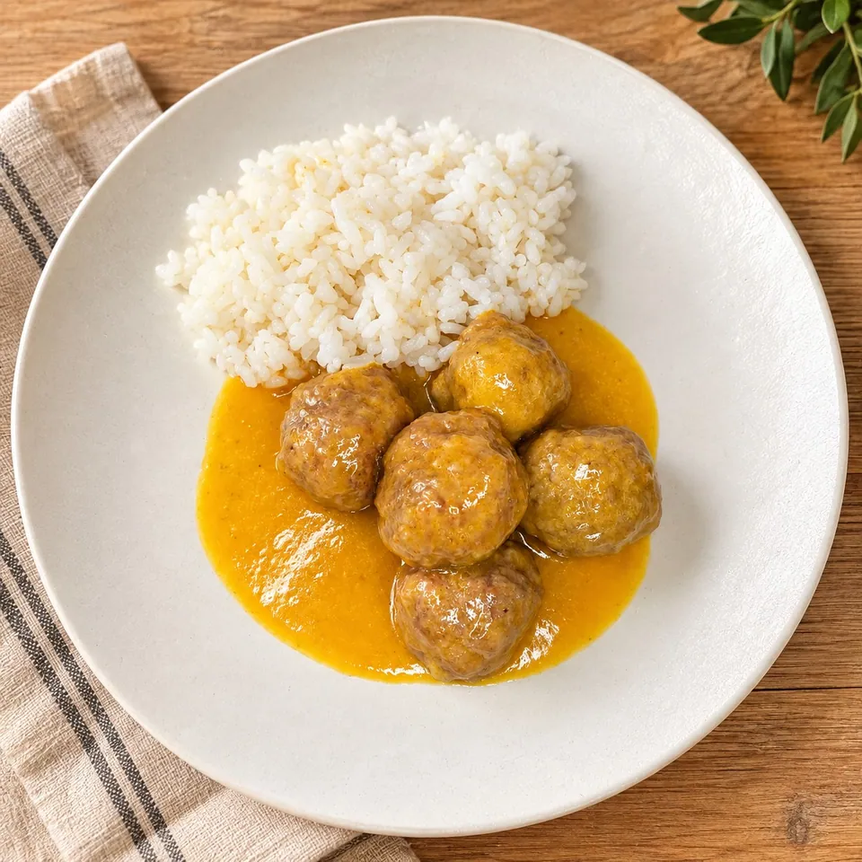 Albóndigas de ternera con arroz