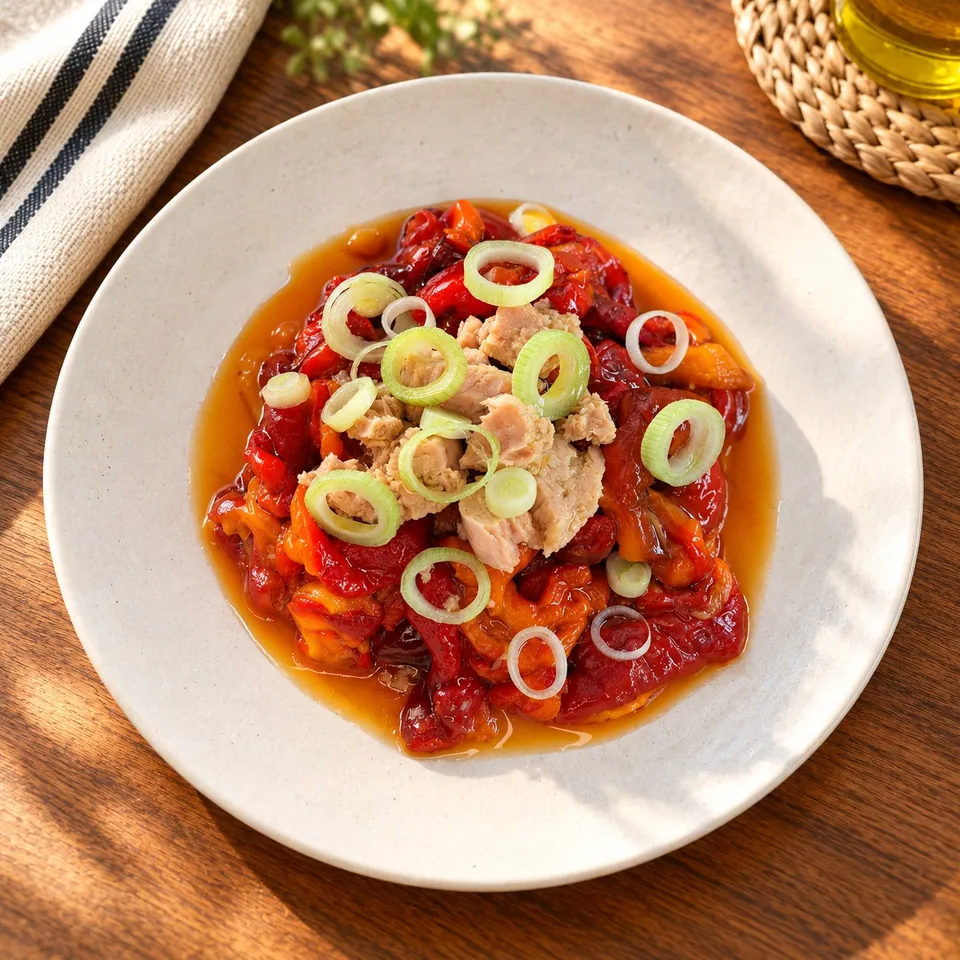Ensalada de pimientos y atún