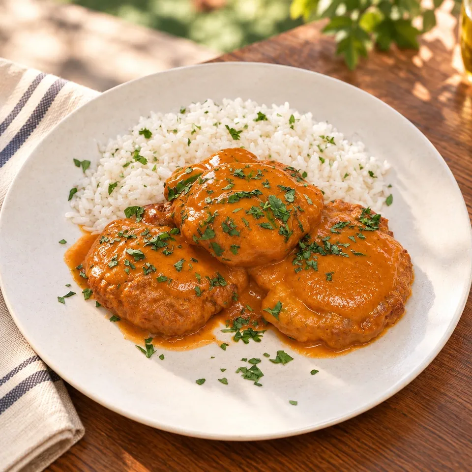 Filetes rusos con arroz