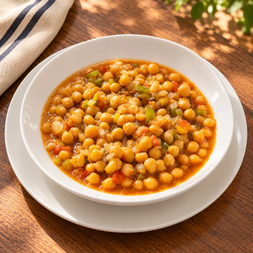 Garbanzos al curry con chorizo