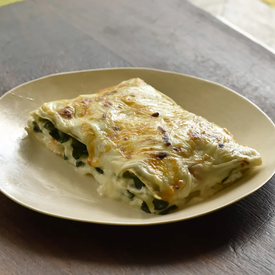 Lasaña de espinacas y ricotta