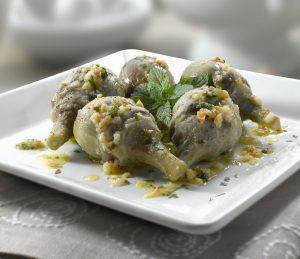 Alcachofas con menta