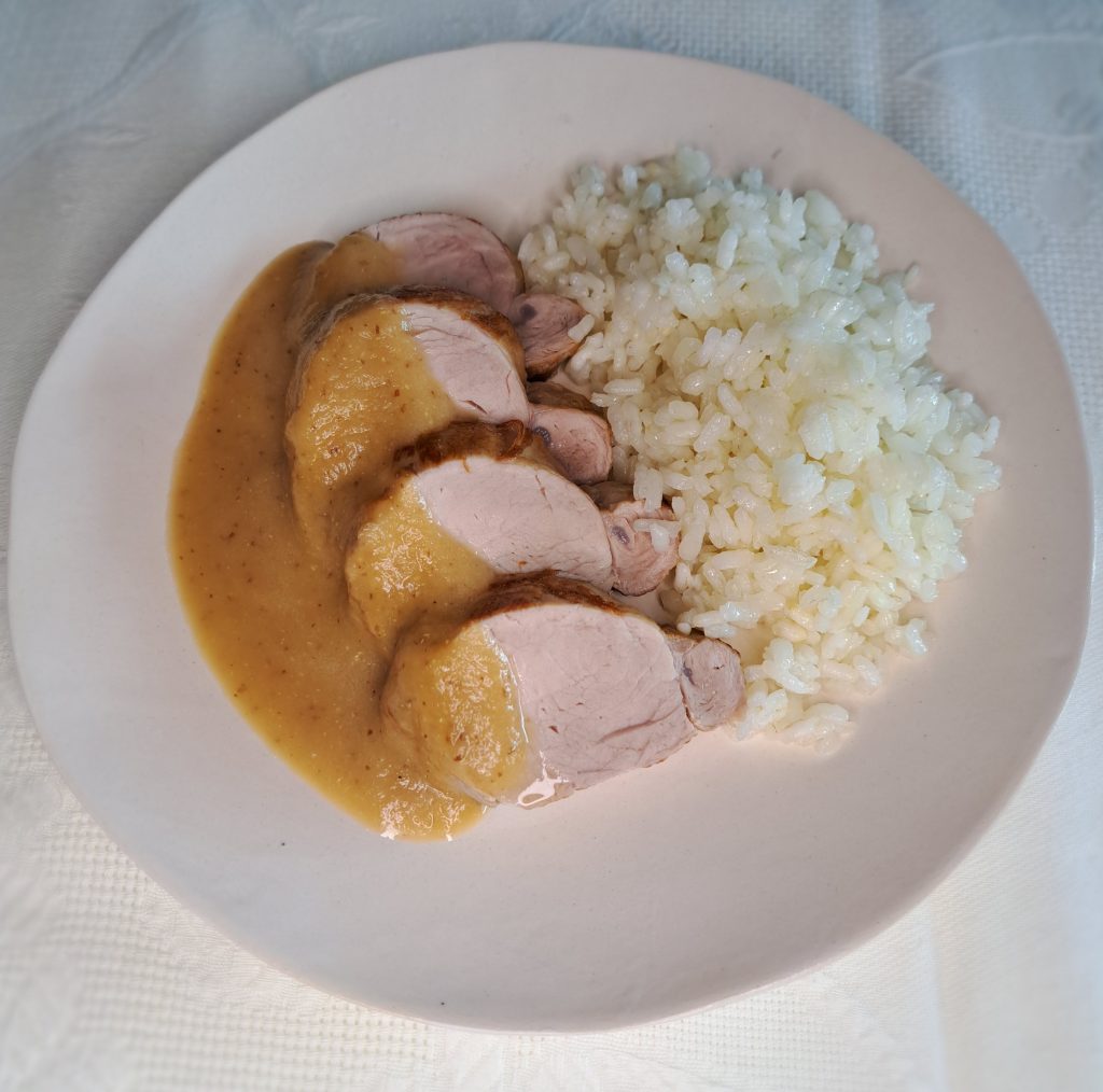 Solomillo con salsa de mostaza